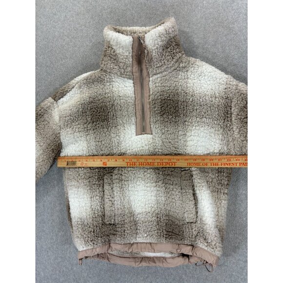 Abercrombie & Fitch Soft Collection Sherpa 1/2 Zip Pullover (Women's Medium) Tan - Picture 7 of 12